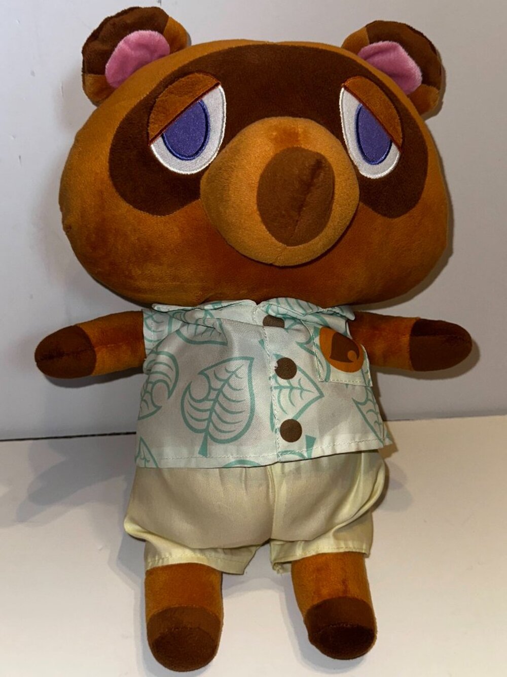 Nintendo Animal Crossing New Horizons Tom Nook 18" Plush 2021 Summer leaf shirt